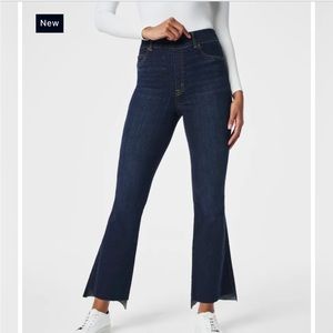 NWT Spanx Step Hem Kick Flare Jeans Midnight Shade Large Tall